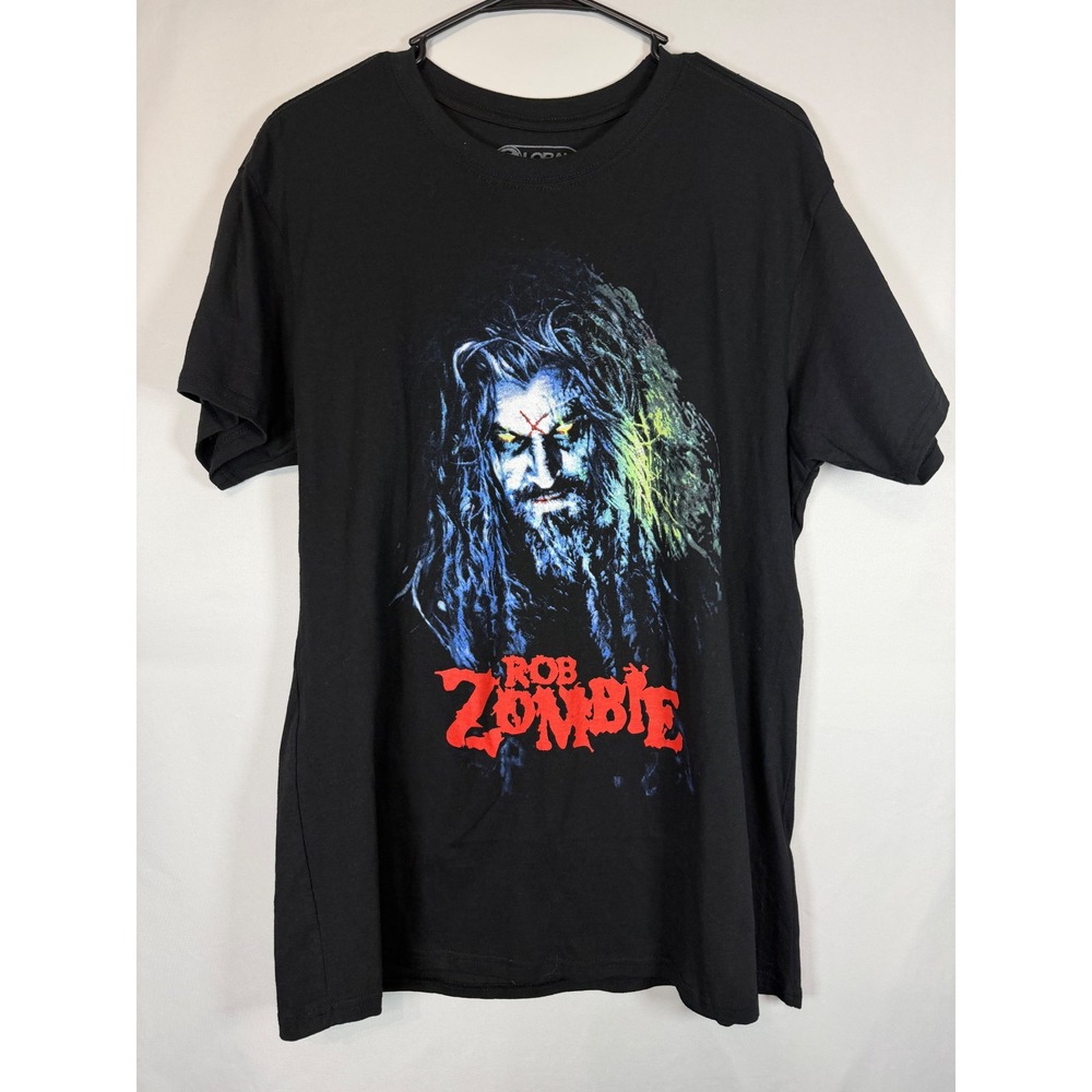 Rob Zombie Global Merchandising Black Graphic T-Shirt Mens LG Heavy Metal Rock